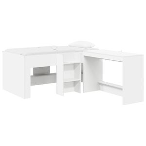 vidaXL Barneseng med skrivebord Hvit 80 x 160 cm Konstruert tre