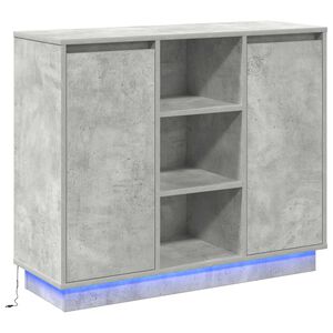 vidaXL LED sideboard Betonggr&aring; 90 x 32 x 75 cm Konstruert tre