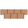 vidaXL Gjerdeplate 7 stk. 1188 x 146 cm WPC og Aluminium Brun