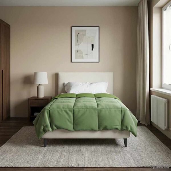 vidaXL Sommerdyne Quilted gr&oslash;nn 155 x 200 cm Mikrofiber