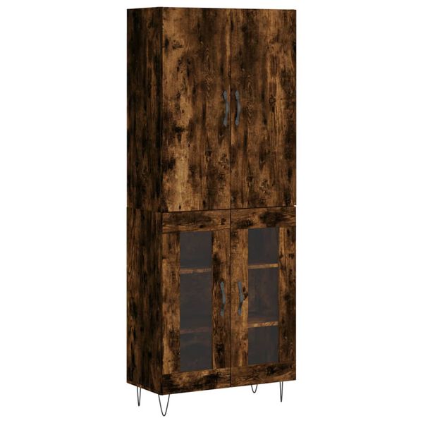 vidaXL Highboard r&oslash;kt eik 69,5x34x180 cm konstruert tre