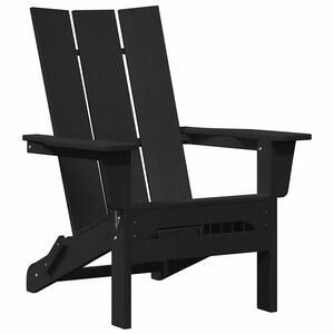 vidaXL Folding Adirondack Stol Svart 80,5 x 74,5 x 92 cm HDPE