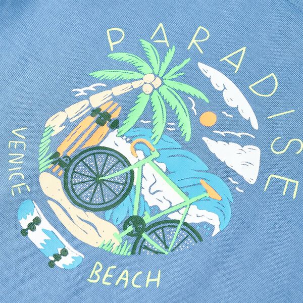 T-skjorte for barn medium bl&aring; 140