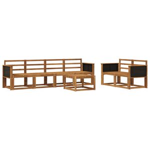 vidaXL Utend&oslash;rs sofa-sett 6 pcs Naturlig Solid akasietre