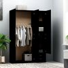 vidaXL Garderobe med 3 dører svart 120x50x180 cm sponplate
