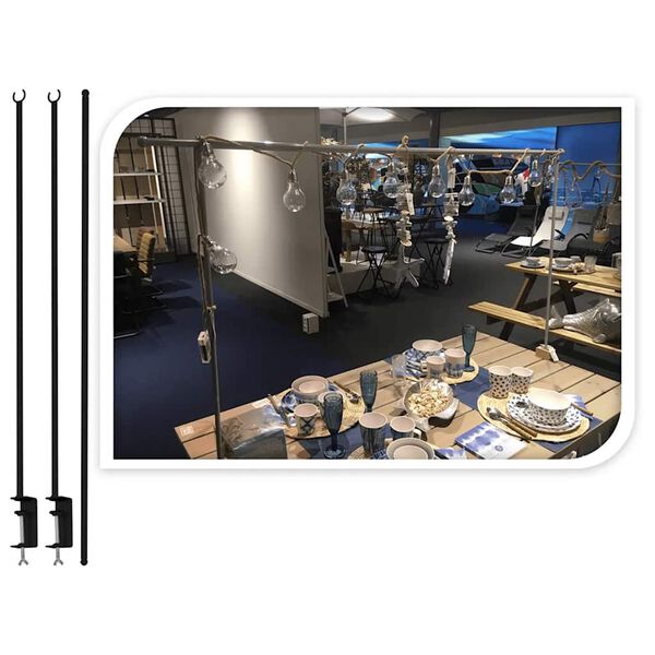 ProGarden Dekorasjonsbordstang med bordklemme metall svart