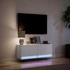 vidaXL Vegghengt TV-benk med LED hvit 100x31x35 cm