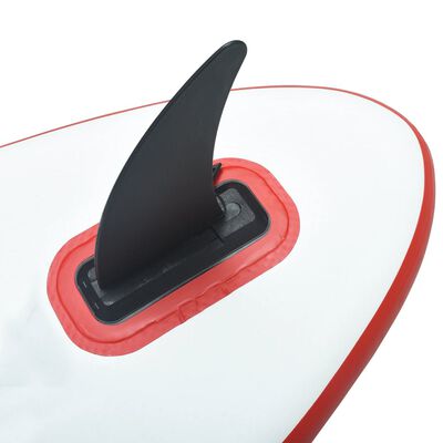 vidaXL Oppblåsbart padlebrettsett med seil rød og hvit