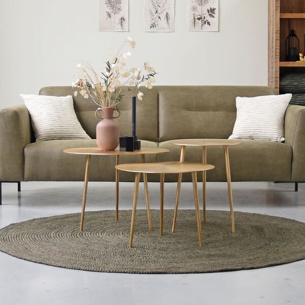 LABEL51 Teppe Jute rund 150x150 cm XL milit&aelig;r