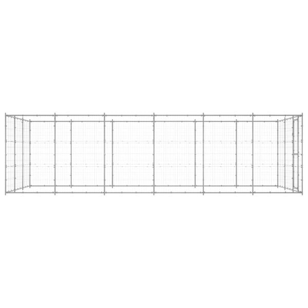 vidaXL Utend&oslash;rs hundeg&aring;rd 21,78 m&sup2; galvanisert st&aring;l