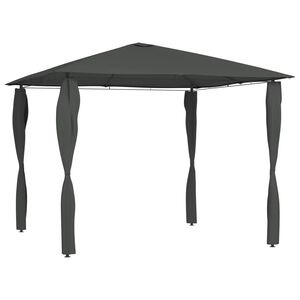 vidaXL Paviljong med stolpetrekk 3x3x2,6 m antrasitt 160 g/m&sup2;