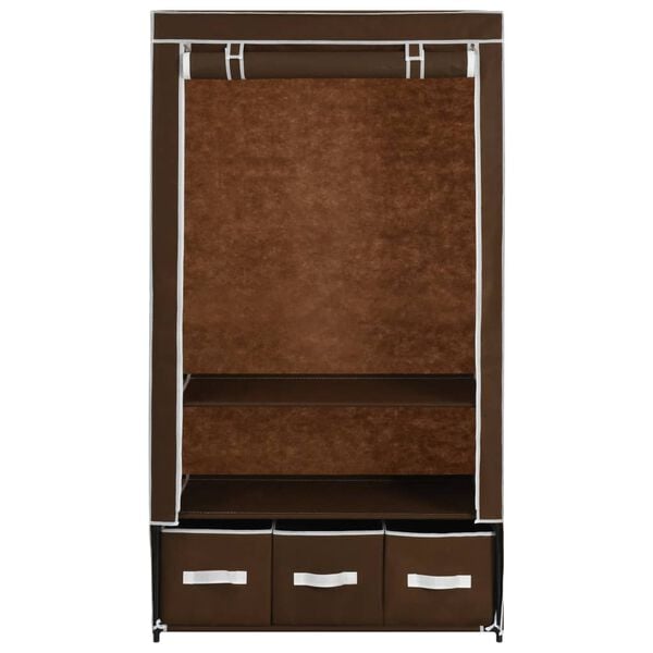 vidaXL Garderobe brun 87x49x159 cm stoff