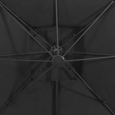 vidaXL Hengeparasoll med dobbel topp 300x300 cm svart