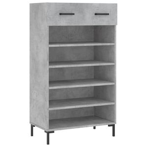 vidaXL Skohylle betonggr&aring; 60x35x105 cm konstruert tre