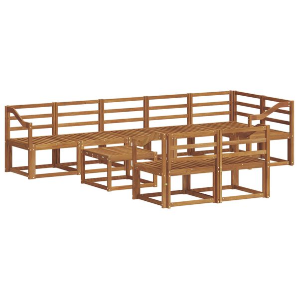 vidaXL Utend&oslash;rs sofa-sett 9 pcs Naturlig Solid akasietre