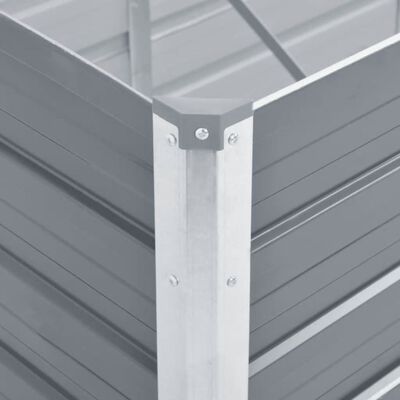 vidaXL Høybed galvanisert stål 240x80x77 cm grå