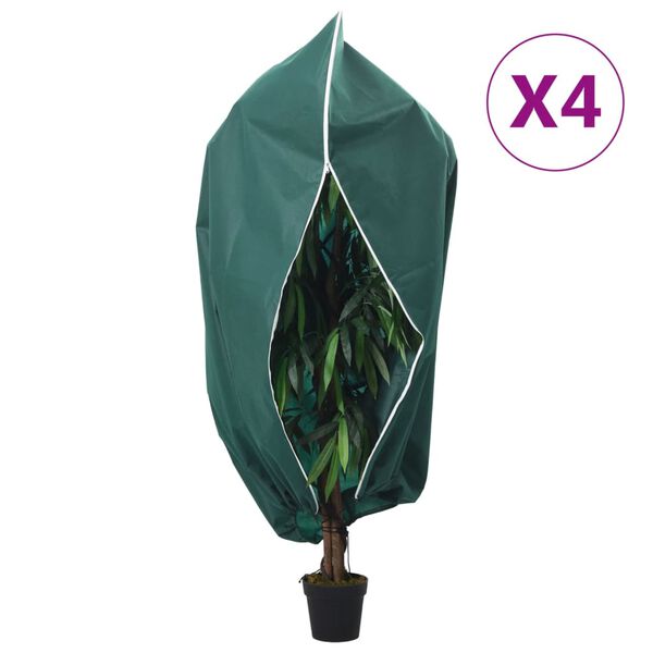 vidaXL Plantefleecetrekk med glidel&aring;s 4 stk 70 g/m&sup2; 3,93x3,5 m