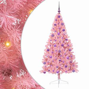 vidaXL Kunstig Forh&aring;ndsopplyst Juletre med 300 LED Rosa 180 cm PVC