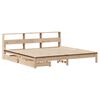 vidaXL Seng med bokhylle uten madrass 200x200 cm heltre furu