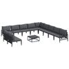 vidaXL Hagesofa Set 12 stk. Svart St&aring;l