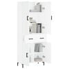 vidaXL Highboard hvit 69,5x34x180 cm konstruert tre