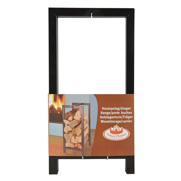 Esschert Design Vedstativ og vedb&aelig;rer svart