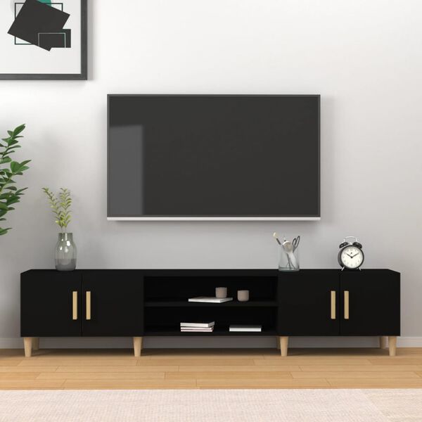 vidaXL TV-benk svart 180x31,5x40 cm konstruert tre