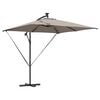 vidaXL Parasoll 249 x 249 x 250 cm Polyester og aluminium Gr&aring;brun