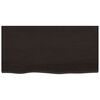vidaXL Bordplate m&oslash;rkebrun 80x40x2 cm behandlet heltre eik