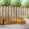 vidaXL Sofasett 4 pcs Naturlig Solid akasietre