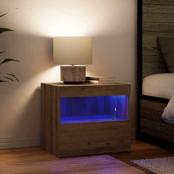 vidaXL Nattbordskap Artisan Eik 50 x 40 x 45 cm Konstruert tre