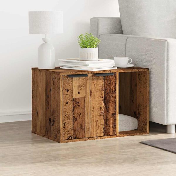 vidaXL Skap til kattetoalett gammelt tre 60x40x40 cm konstruert tre