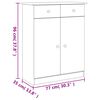 vidaXL Skoskap ALTA 77x35x96 cm heltre furu