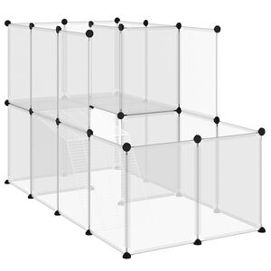 vidaXL Sm&aring;dyrbur gjennomsiktig 142x74x93 cm PP og st&aring;l