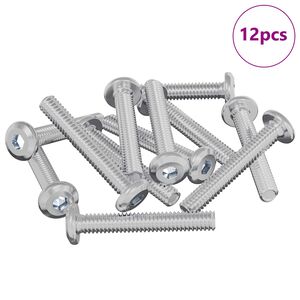 vidaXL L&aring;seskrue Ensfarget 12 pcs s&oslash;lv M6 x 35 mm St&aring;l