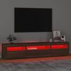 vidaXL TV-benk med LED-lys brun eik 195 x 35 x 40 cm