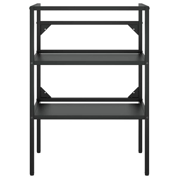 vidaXL Badehylle svart 59x38x83 cm jern