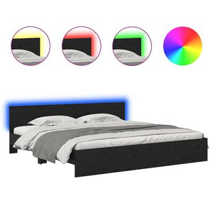 vidaXL Sengestamme Svart Eik 180 x 200 cm Konstruert tre