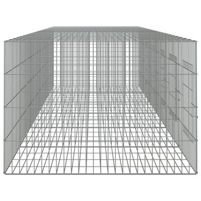 vidaXL Kaninbur med 6 paneler 327x79x54 cm galvanisert jern
