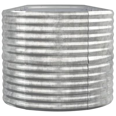 vidaXL Høybed pulverlakkert stål 368x80x68 cm sølv
