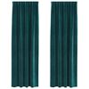 vidaXL Blendingsgardiner 2 pcs M&oslash;rkegr&oslash;nn 140 x 245 cm Fl&oslash;yel