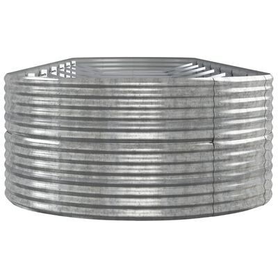 vidaXL Høybed pulverlakkert stål 584x140x68 cm sølv