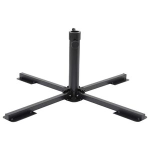 vidaXL Parasollfot sammenleggbar for &Oslash;38/48 mm stang blank svart st&aring;l