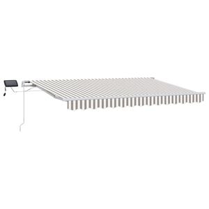 vidaXL Uttrekkbar markise Lys Gr&aring; og Hvit 300 x 250 cm