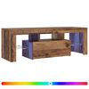 vidaXL TV-benk med LED-lys gammelt tre 120x36,5x40 cm konstruert tre