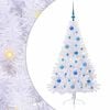 vidaXL Kunstig juletre med 150 LED med stativ Hvit 150 cm PVC og st&aring;l