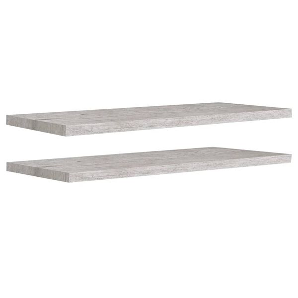 vidaXL Flytende vegghyller 2 stk betonggrå 90x23,5x3,8 cm MDF