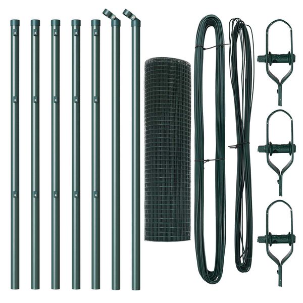 vidaXL Gjerdep&aring;le gr&oslash;nn 10 x 0,4 m (12 x 12 mm nett) St&aring;l og PVC