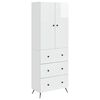vidaXL Skapsett 2 stk. 66 x 34,5 x 90 cm Konstruert tre H&oslash;gglans hvit