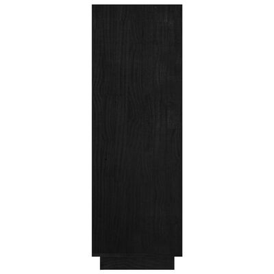 vidaXL Bokhylle/romdeler svart 80x35x103 cm heltre furu